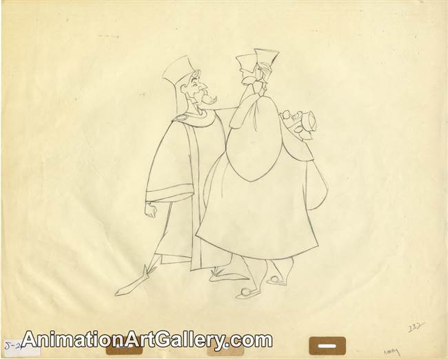 Production Drawing of King Hubert and King Stefan from Sleeping Beauty