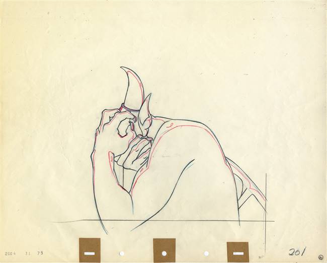 Original production drawing of Chernabog from Fantasia (1940)