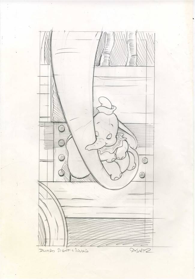Original Book Art of Dumbo from Disney's Dumbo - a Sight and Sound Book (1993)