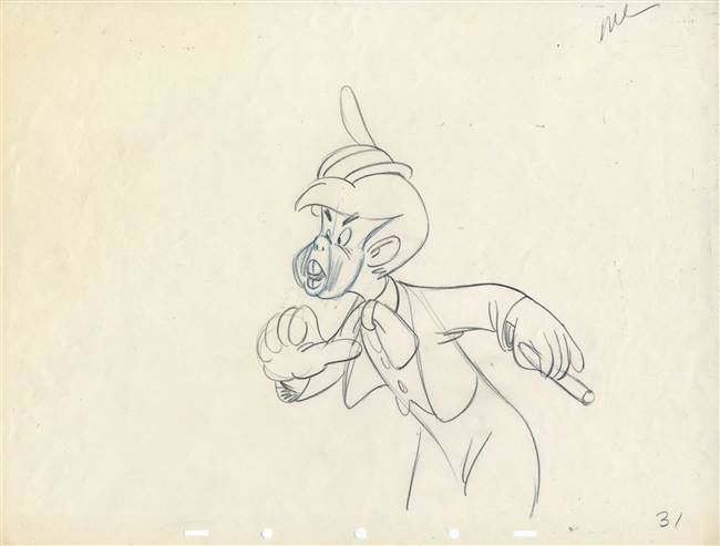 Original Production Drawing of Lampwick from Pinocchio (1940)