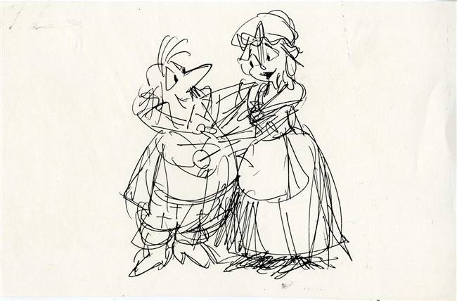 Original Production Storyboard Drawing from Beauty and the Beast (1991)