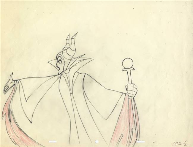 Original Production Drawing of Maleficent from Sleeping Beauty (1959)