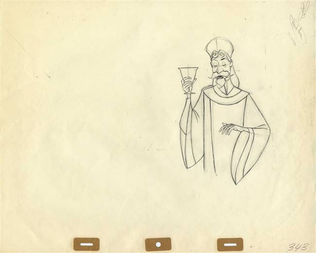 Original Production Drawing of King Stefan from Sleeping Beauty (1959)