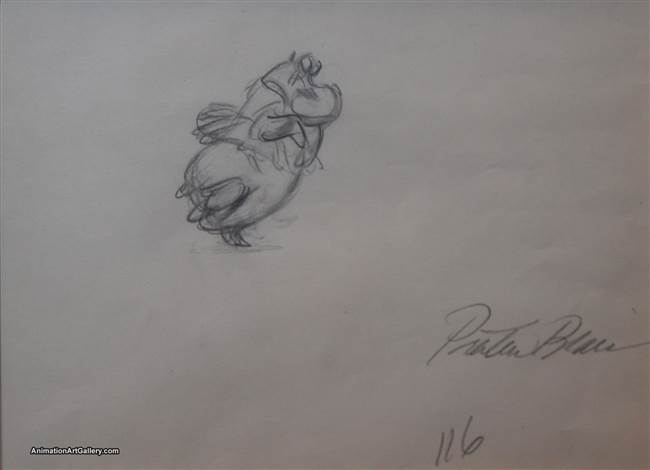 Production Drawing of Hyacinth Hippo from Fantasia