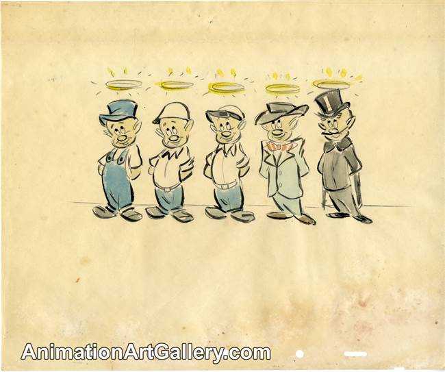 Character Drawing of some saints from Disney Studios (c. 1940s)