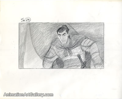 Storyboard of Shang from Mulan