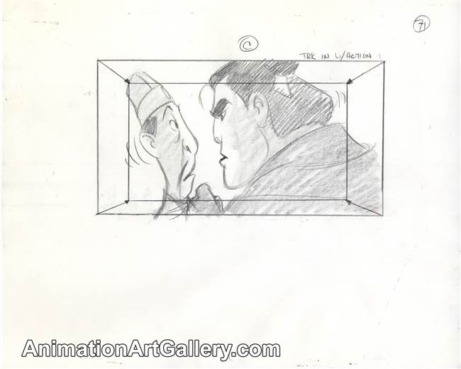 Storyboard of Shang and Chi Fu from Mulan