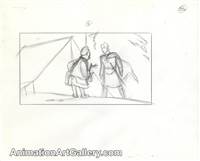 Storyboard of Shang and the army medic from Mulan