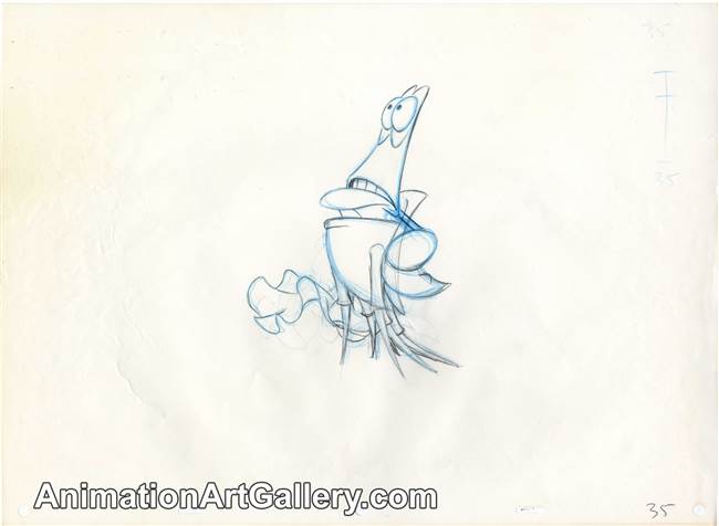 Original Production Drawing of Sebastian from the Little Mermaid