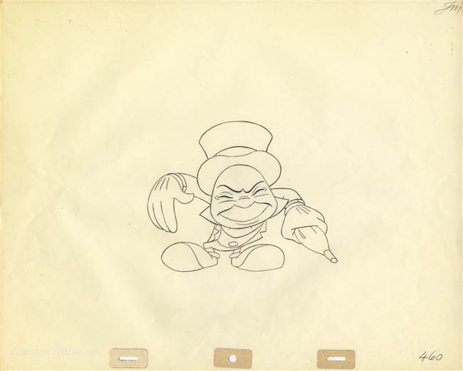 Original Production Drawing of Jiminy Cricket from Disney TV