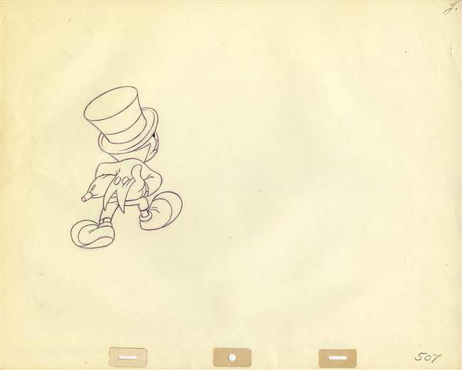 Original Production Drawing of Jiminy Cricket from Disney TV