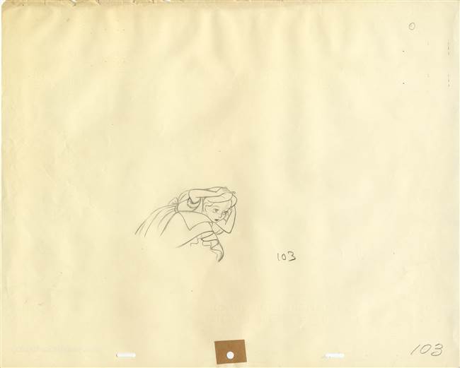 Original Production Drawing of Alice from Alice in Wonderland