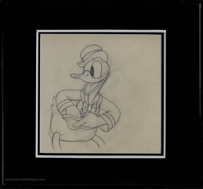 Original Production Drawing of Donald Duck from Modern Inventions