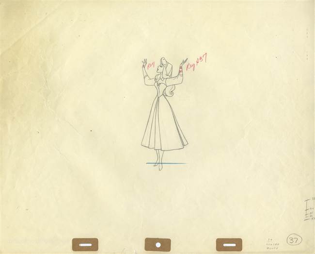 Original Production Drawing of Briar Rose from Sleeping Beauty