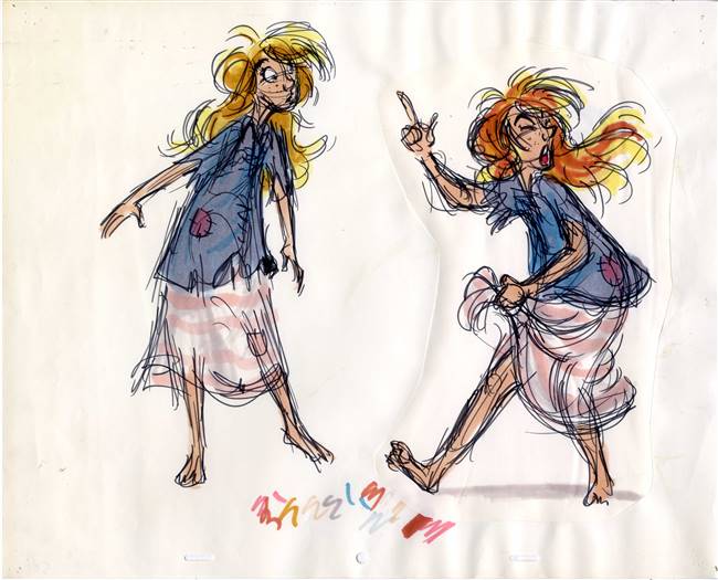 Original Model Drawing of Princess Eilonwy from Black Cauldron (1985)