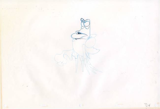 Original Production Drawing of Sebastian from the Little Mermaid (1989)