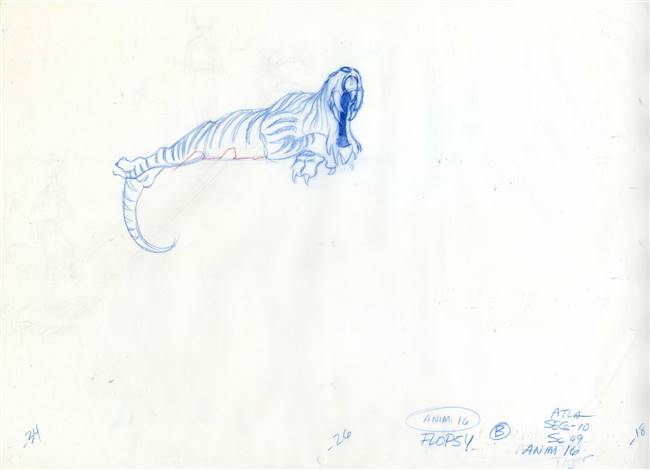 Original production drawing of Flopsy from Atlantis: The Lost Empire (2001)