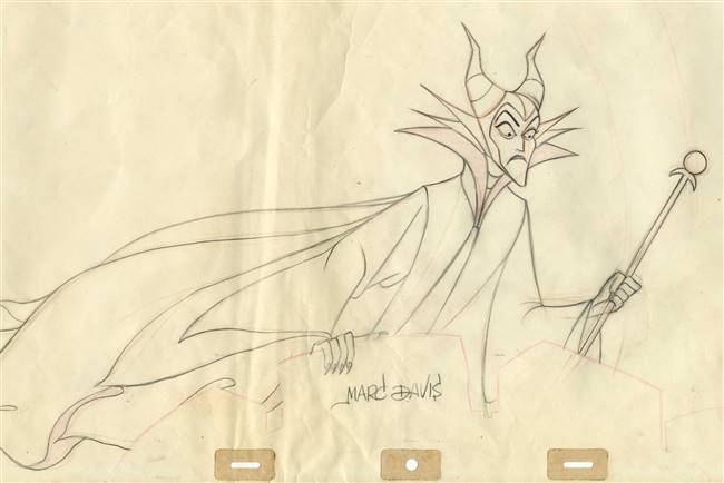 Original Production Drawing of Maleficent from Sleeping Beauty (1959)