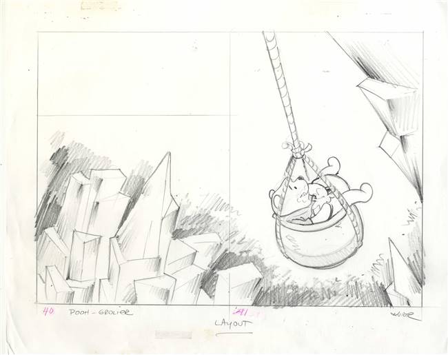 Original Book Art of Winnie the Pooh from a Grolier Published Book by John Kurtz