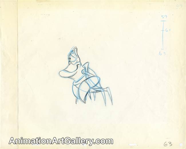 Production Drawing of Sebastian from The Little Mermaid