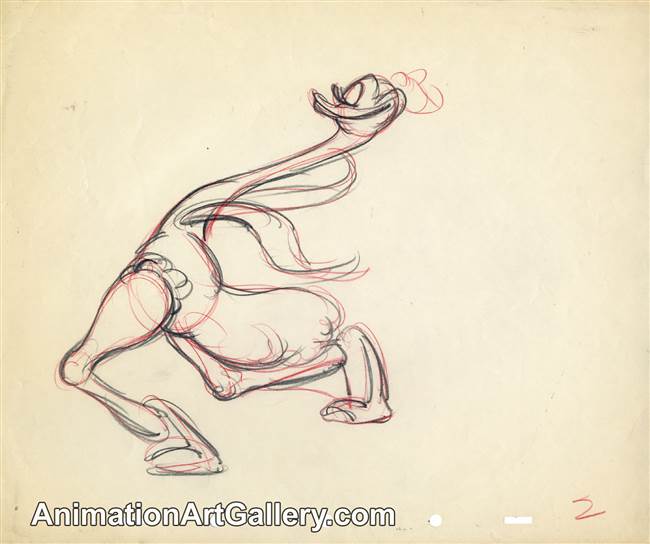 Original Production Drawing of Mlle. Upanova from Fantasia (1940)