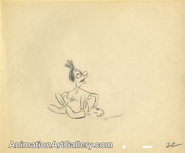 Original Production Drawing of Goofy from Disney