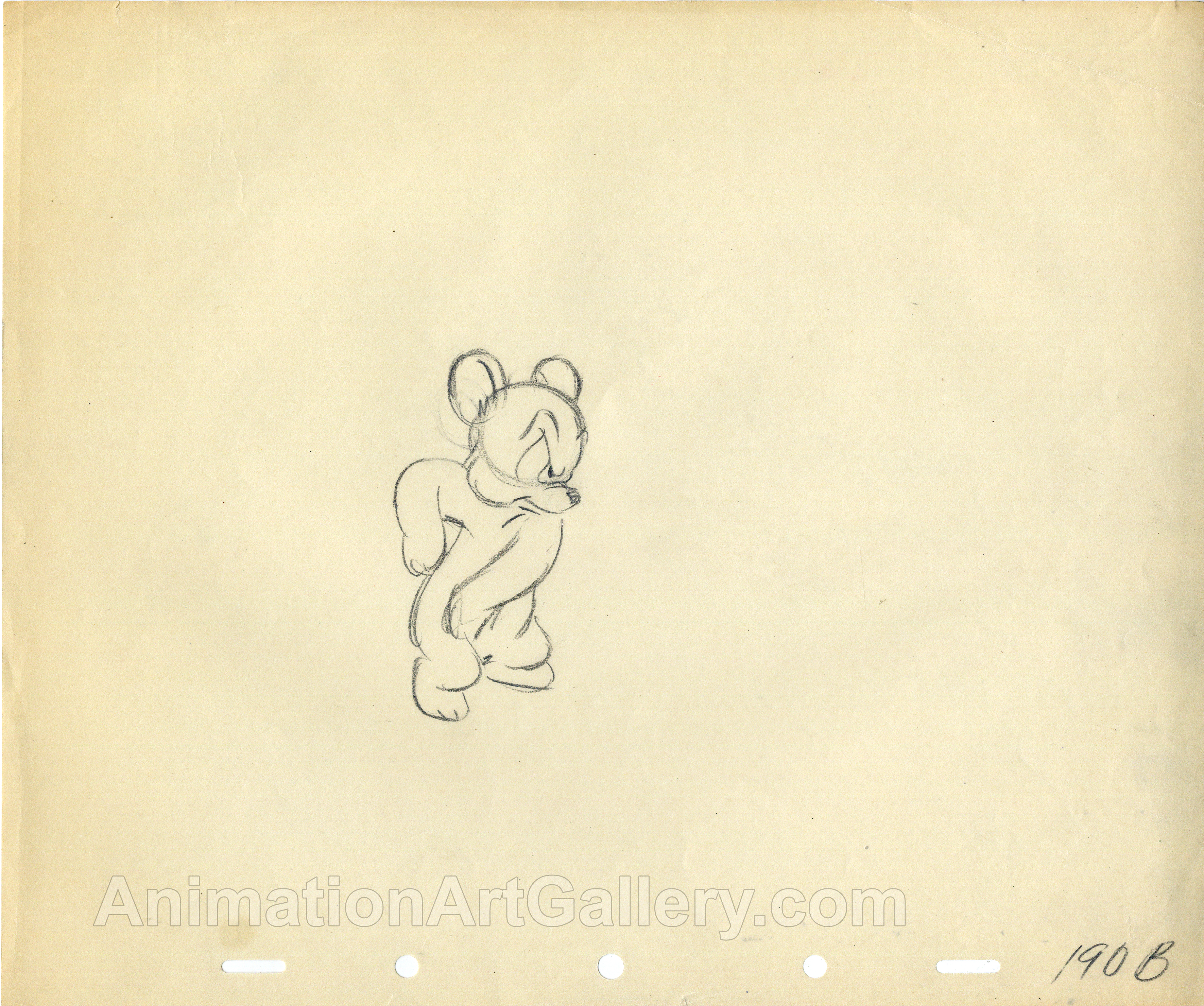 Original Production Drawing of s bear cub from Disney