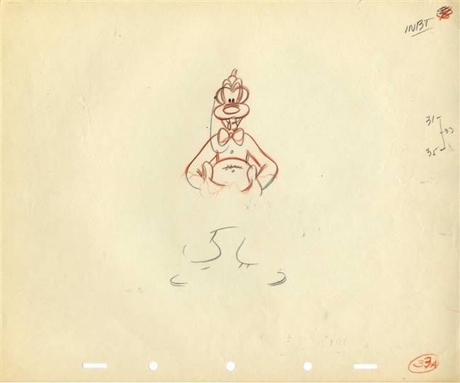 Original Production Drawing of the Ref from Double Dribble (1946)