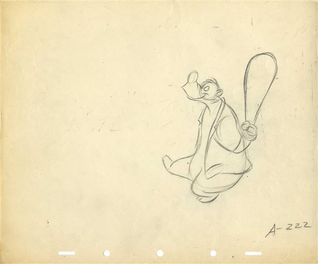 Original Production Drawing of Brer Bear from Song of the South (1946)