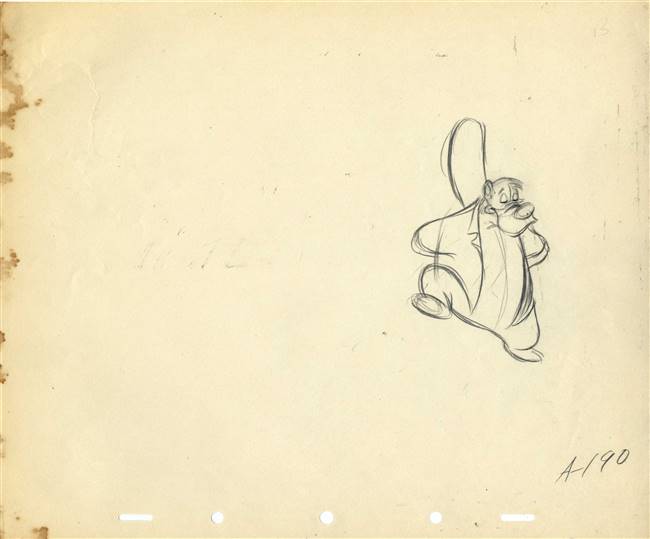 Original Production Drawing of Brer Bear from Song of the South (1946)