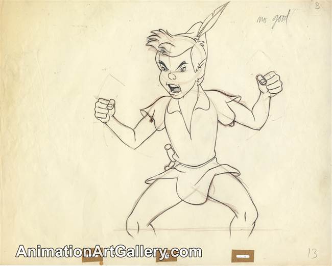 Production Drawing of Peter Pan from Peter Pan