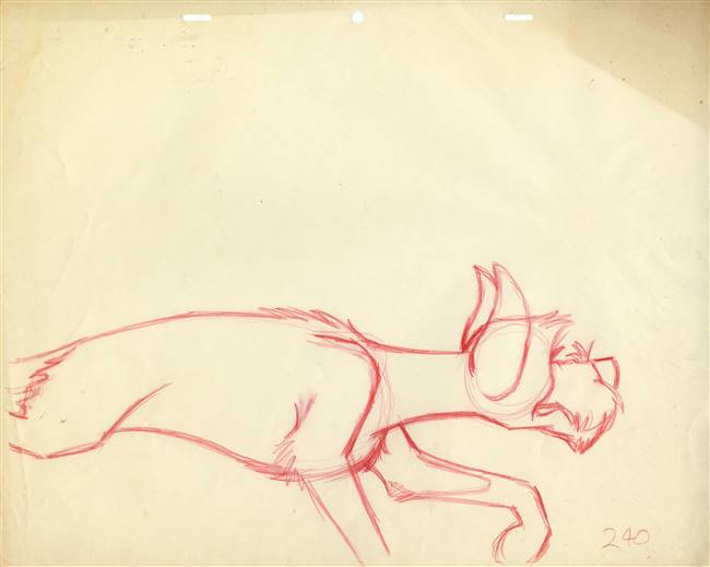 Original Production Drawing of Tramp from Lady and the Tramp (1955)