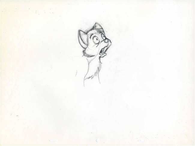 Original Production Drawing of Tod from The Fox and the Hound (1981)