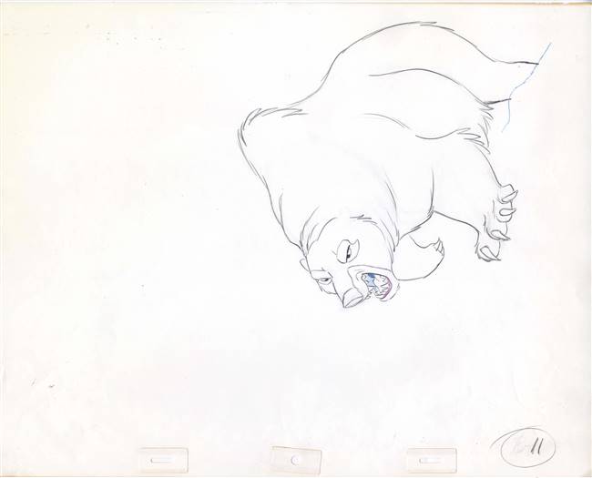 Original Production Drawing of the Bear from The Fox and the Hound (1981)