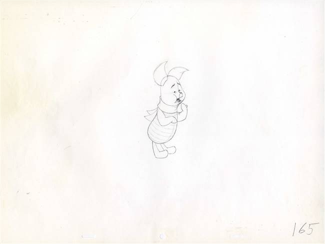 Original Production Drawing of Piglet from The Many Adventures of Winnie the Pooh (1977)