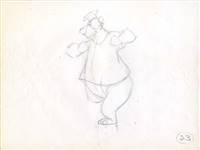 Original Production Drawing of Fisherman Bear from Bednobs and Broomsticks (1971)