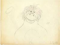 Original Production Drawing of Baloo from Jungle Book (1967)