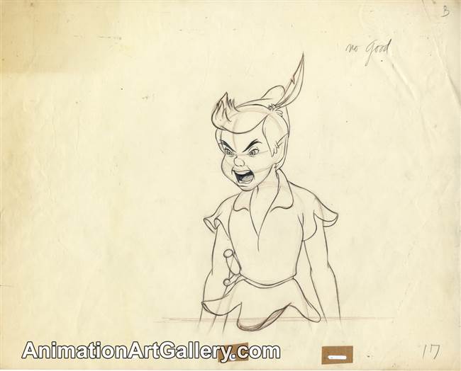 Production Drawing of Peter Pan from Peter Pan