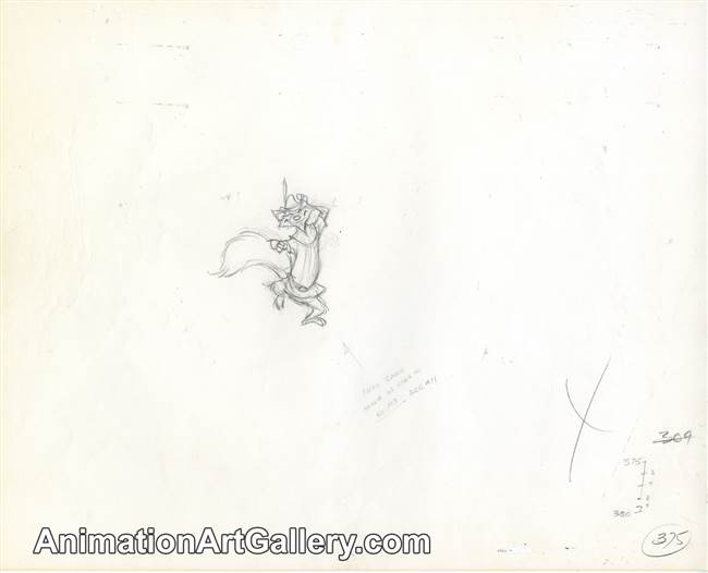 Production Drawing of Robin Hood from Robin Hood