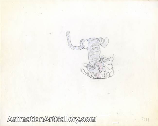 Production Drawing of Tigger and Piglet from Winnie the Pooh and Tigger Too