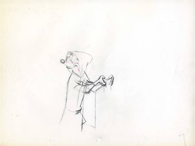 Original Production Drawing of Robin Hood from Robin Hood (1973)