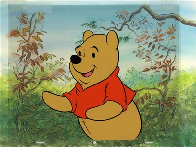 Original Production Background and Production Cel of Winnie the Pooh