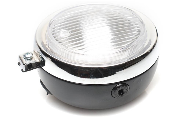 Black and Chrome Moped Headlight