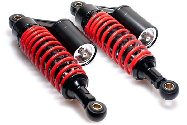 Red Adjustable Length 280mm - 300mm Gas Moped Shocks