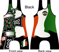 Irish flag and cross wrestling or lifting singlet