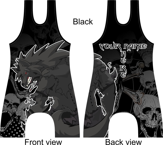 fully sublimated singlet with werewolf in many color options