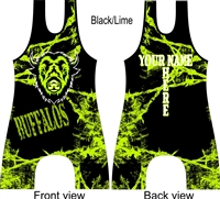Buffalo mascot singlet in your choice of color cut and leg length