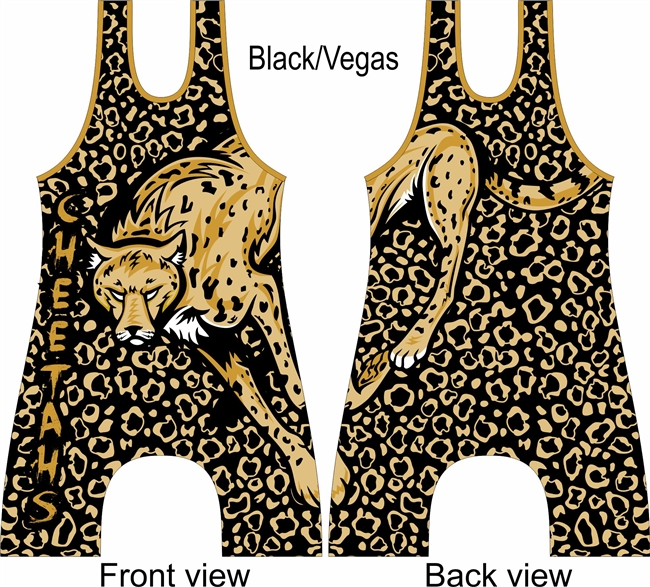 Sublimated singlet with Cheetah mascot