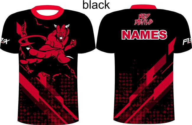 Black version of VVS Team apparel fully sublimated shirt