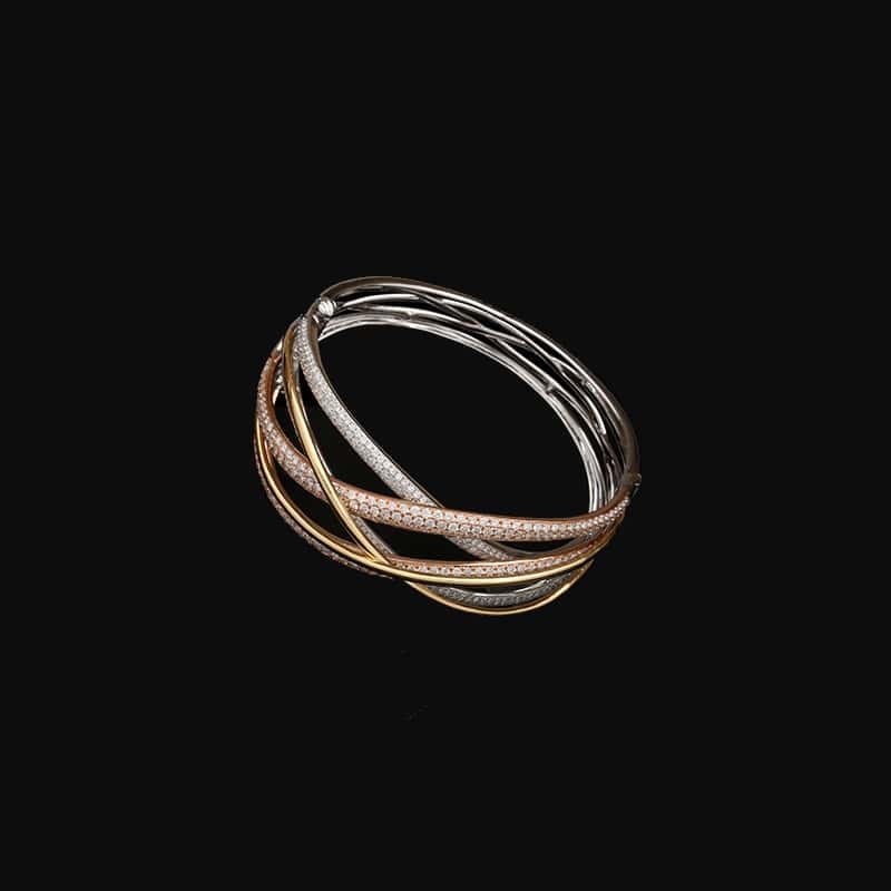 1/2 CT. T.W. Dual Bypass Bangle in 14K Gold